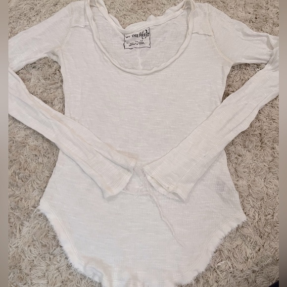 Free People Tops - freepeople white longsleeve